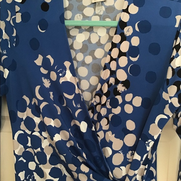 Anne Klein Wrap Dress blue/black/white - Picture 3 of 3
